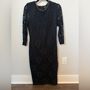 Jessica Simpson Elegant Black Lace Dress